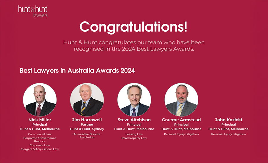 Hunt & Hunt Lawyers becomes a Corporate Partner of the McGrath Foundation from July 1, 2022